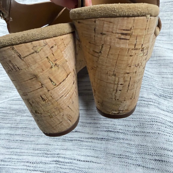 Clarks Artisan Stash Hale Champagne Metallic Cork Wedge Slingback Sandals Size 9 - Picture 7 of 9